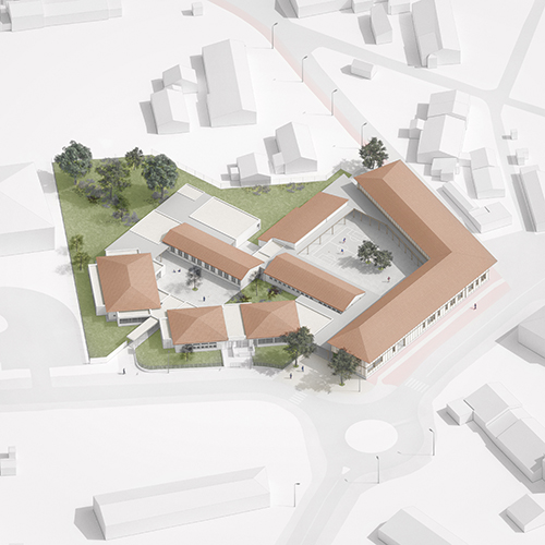 2019. « Restructuration et extension de l'école publique de Cérillan » - 3. Vue d'ensemble - Saint-Médard-en-Jalles (33) - avec Flint. Architecture & Urbanisme.jpg